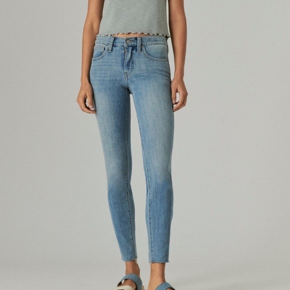 Lucky Brand Ava Ankle Mid Rise Skinny Jeans Light Wash Size 0 Stretch Pockets - Picture 2 of 11